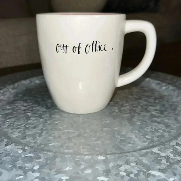 Rae Dunn Out of Office Coffee/Tea Drinking Mug Cup (Red interior) - Picture 5 of 6